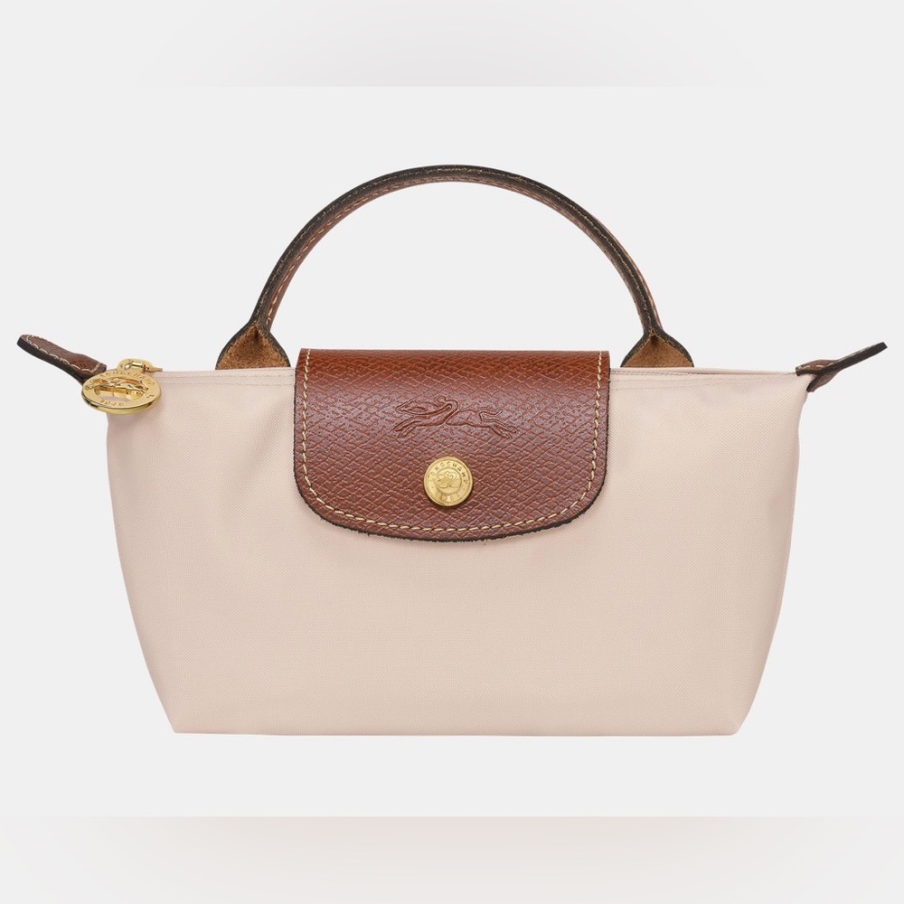 Longchamp Le Pliage Original Pouch with Handle Neutral Beige Color